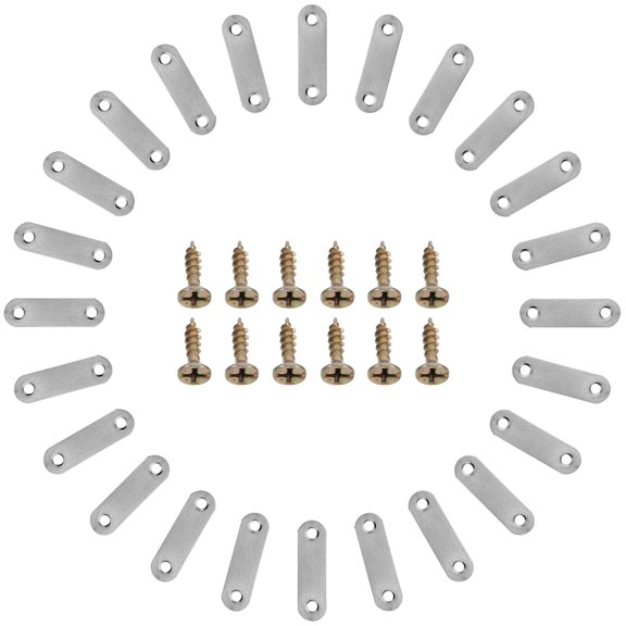 CATIEBYE Precision Flat Angle Brackets Plated Silver Metal Shelf Support for Home 100Pcs
