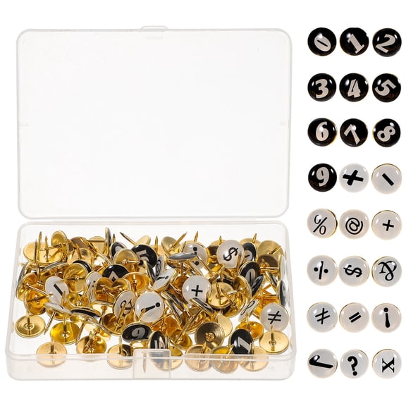 CATIEBYE 104Pcs Portable Pushpins Black Decorative Thumb Tacks for Maps Photo Boards
