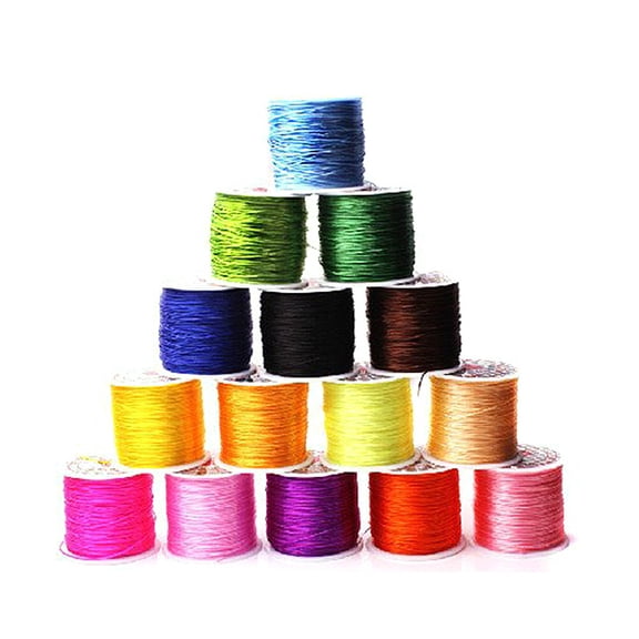CATIEBYE 10Pcs DIY Bead Wire White Elastic Jewelry Thread for Bracelet and Necklace Crafts