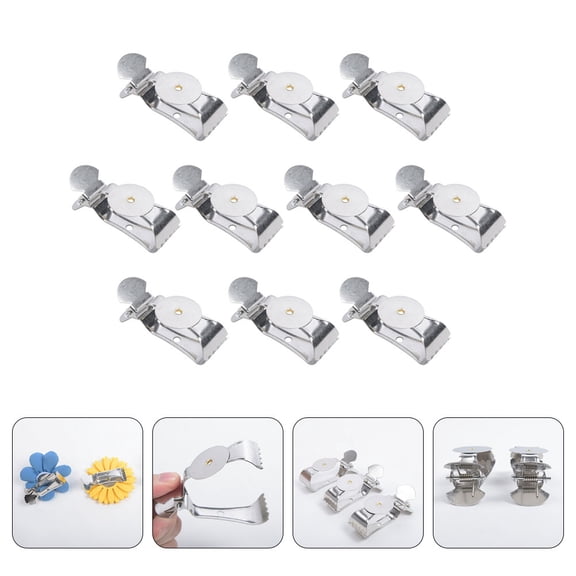 CATIEBYE Drape Tie Backs Curtain Holdback Clips Silver Stainless Steel 10Pcs