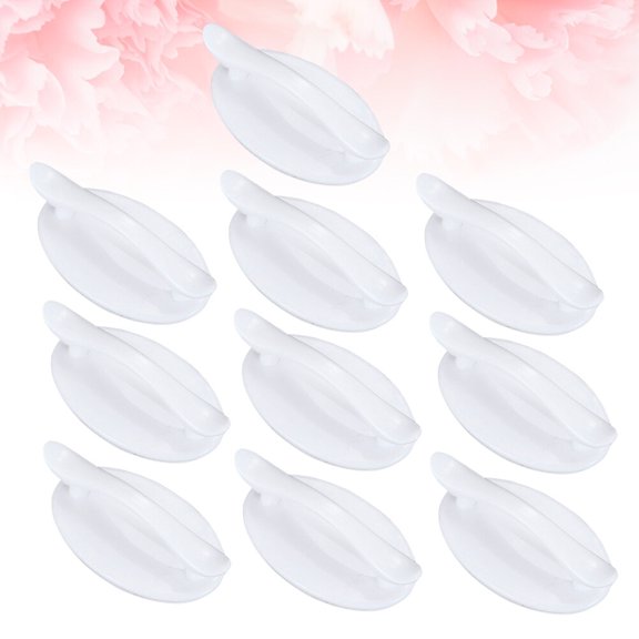 CATIEBYE 10Pcs Durable White Plastic Cabinet Knob Drawer Pull Handle for Multifunctional Use
