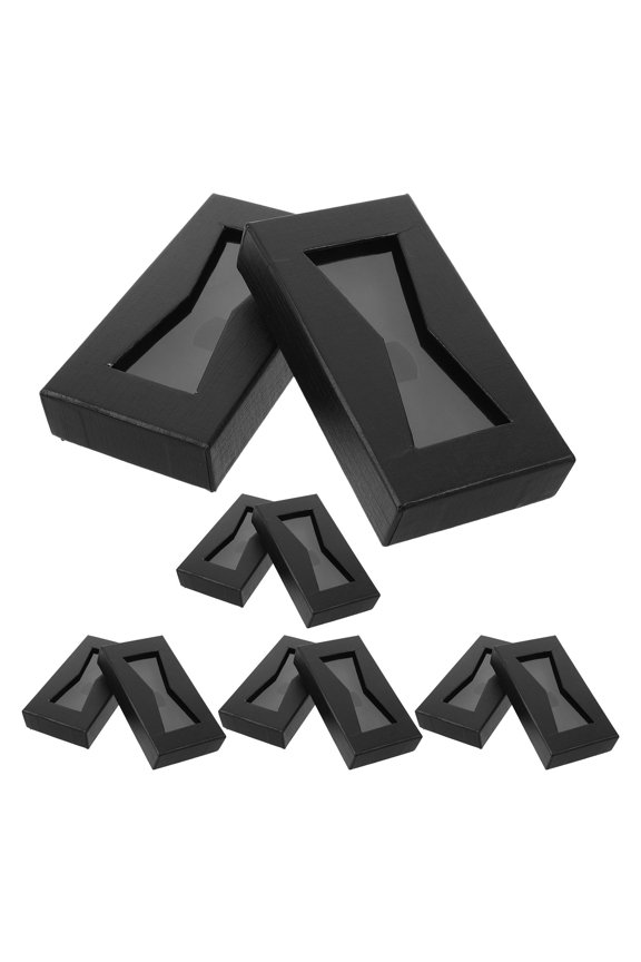 10Pcs Mens Bow Tie Storage Box with Transparent Display Window and Compact Design