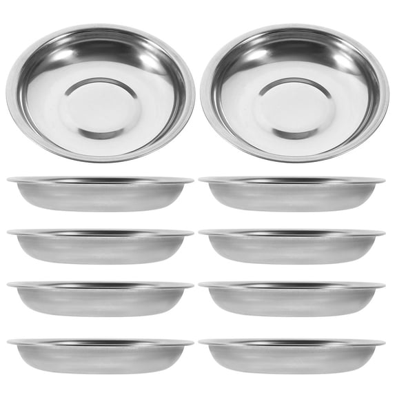 CATIEBYE Stainless Steel Dipping Bowls Silver Round for Home Sauce and Condiment Serving 10Pcs
