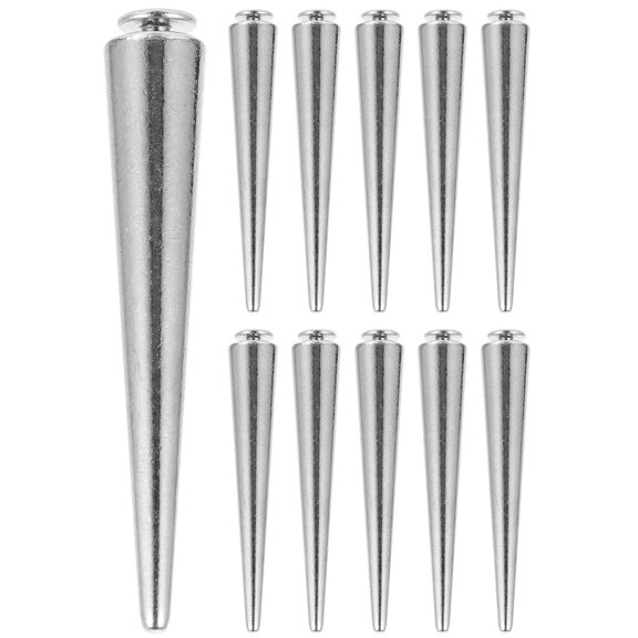 CATIEBYE 10Pcs Plated Silver Punk Rivet Studs Set for Clothing Shoes and Bags Decoration