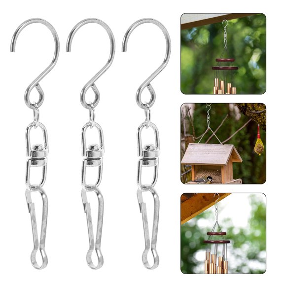 CATIEBYE 10Pcs Universal Wind Chime Hooks with Smooth Swivel for Outdoor Hanging Decorations