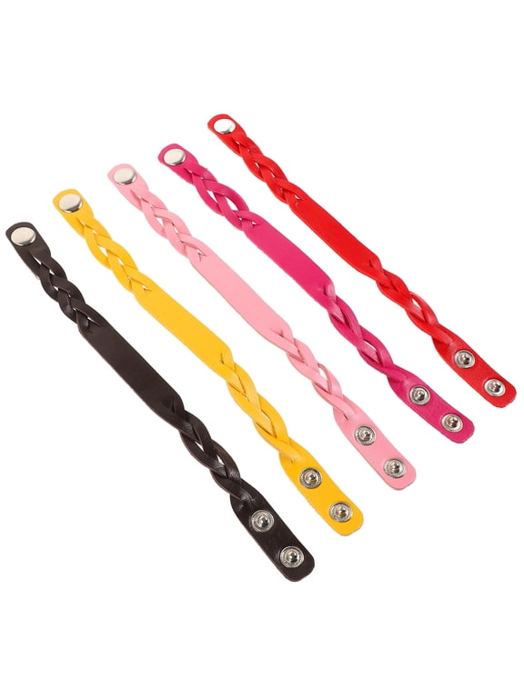 10pcs Adjustable Braided Bracelet with Snap Button Design