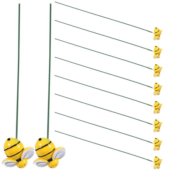 CATIEBYE 10pcs Bee Figurine Outdoor Yellow Iron Garden Decoration for Yards