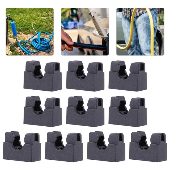 CATIEBYE 10pcs Hose Holder Mount Hose Support Plastic Black For Gardeners