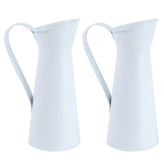 CATIEBYE 11.8x3.3in 2Pcs Rustic Flower Vase Pitcher for Home Office Decoration