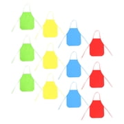 CATIEBYE 12-Pack Kids Aprons with Stain , Multi-Color Nonwoven Fabric for Art, Cooking, and Crafts