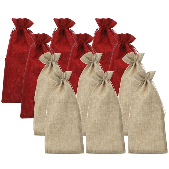 CATIEBYE 12Pcs Wine Pouches with Drawstring Assorted Colors Stylish and Tear Resistant