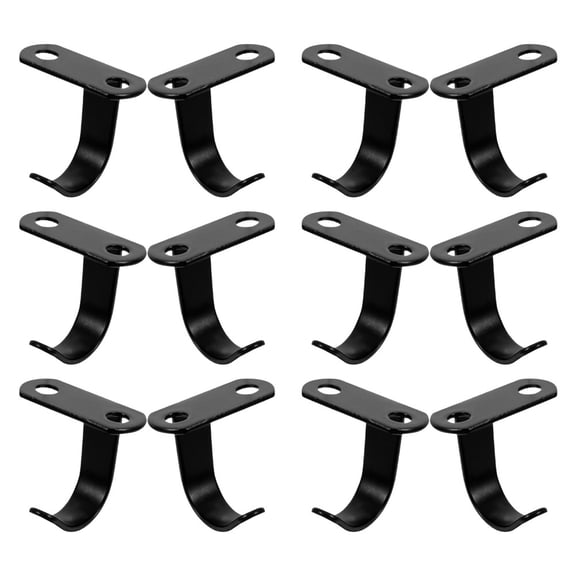 CATIEBYE 12Pcs Black Stainless Steel Garage Shelf Hooks Heavy Duty Ceiling Mounted Coat and Robe Hangers