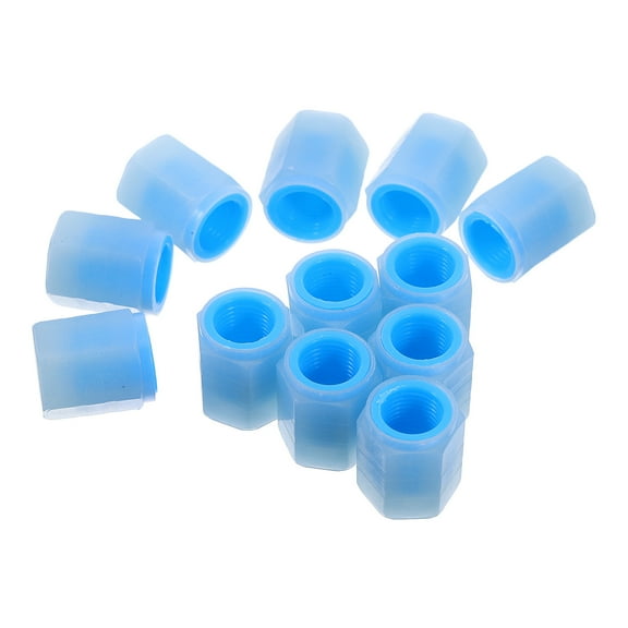CATIEBYE 12Pcs Durable Tire Valve Caps Rubber Blue for Car Accessories Night Driving