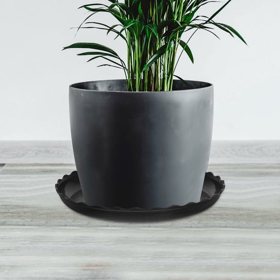 CATIEBYE 12Pcs Decorative Plastic Planter Plates with Unique Wave Design for Succulent Plants