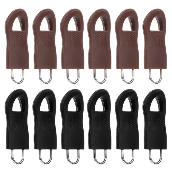 CATIEBYE 12Pcs Detachable Zipper Pull Tab Black for DIY Use Durable Zipper Accessories for Backpacks Bags Coats