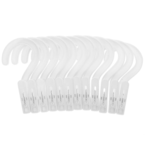 CATIEBYE 12Pcs White Laundry Hooks Clip for Boot Hats Scarves with Stable PP Material
