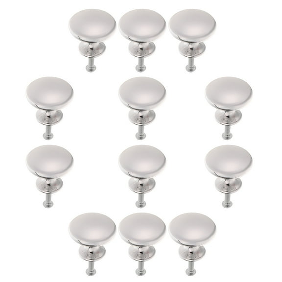 CATIEBYE 12Pcs Zinc Alloy Round Cabinet Knobs with Brushed Nickel Finish for Drawer Pull Handles