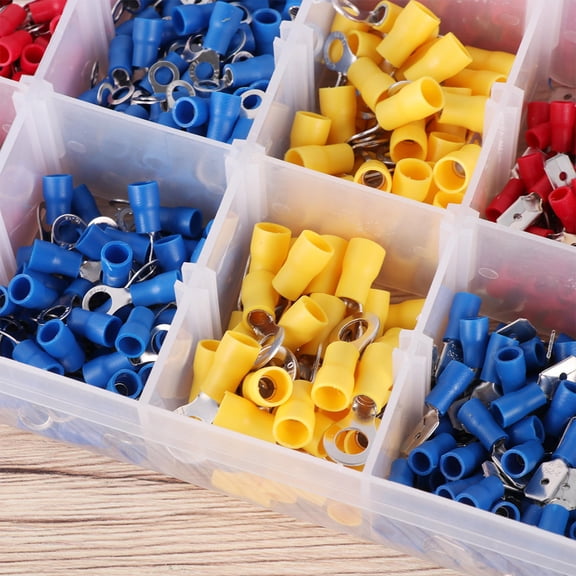 CATIEBYE 1300Pcs Bare PVC Eyelets Heavy Duty Wire Lugs Assorted Color for Automotive Repair