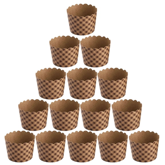 CATIEBYE Muffin Cups Light Brown Wood Pulp Pe Coated for Home Baking 150Pcs