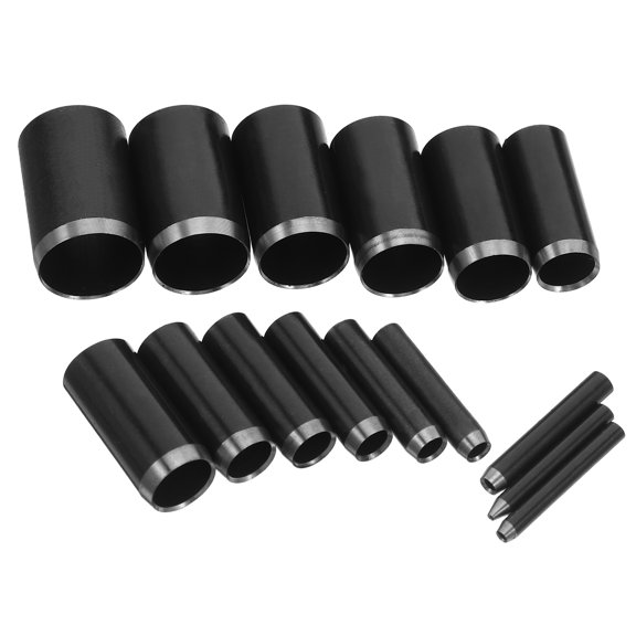CATIEBYE 15-Piece Hollow Punch Tool Kit, Black Metal, Manual , Precise Hole Punching for Multiple Uses
