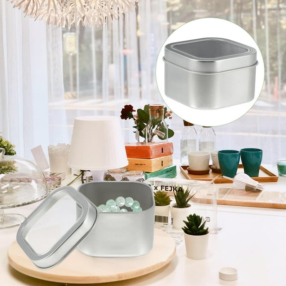 CATIEBYE 15Pcs Metal Tins with Lids for Storage and Craft Making 7.7X7.7X5Cm