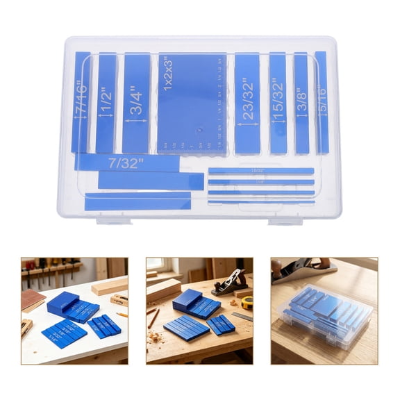 CATIEBYE Metal Woodworking Setup Blocks Accurate Height Control Gauge Set Blue 15Pcs