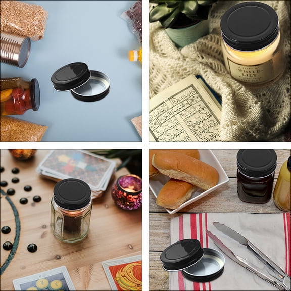 CATIEBYE 16pcs Tinplate Jar Lids Metal Jar Lid Waterproof Home Storage