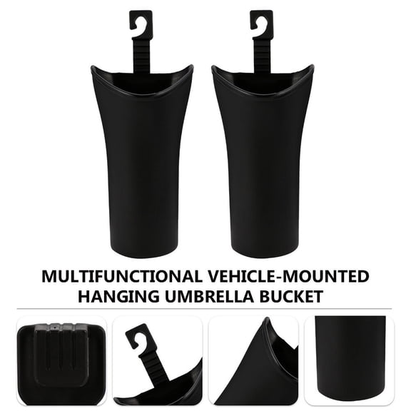 CATIEBYE 1Pack Black Plastic Car Umbrella Organizer Waterproof Simple Design