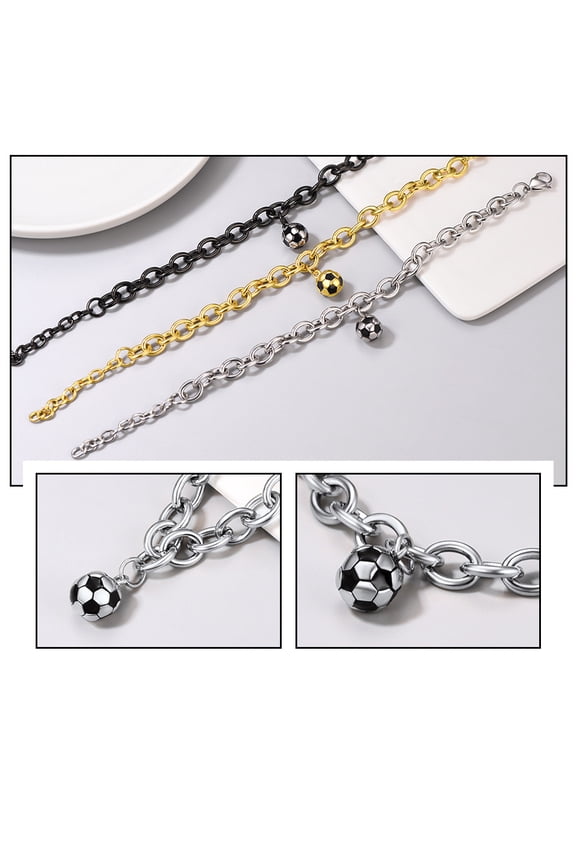 Men's Titanium Steel Expressive Bracelet, Punk Style Casual Wear, Fan Gear Accessory