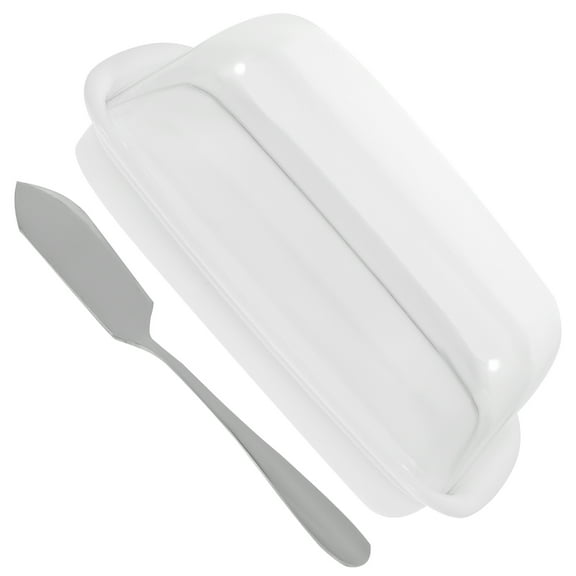 CATIEBYE White Plastic Butter Keeper Airtight Food Storage Container for Baking and Refrigerator Use 1 Piece