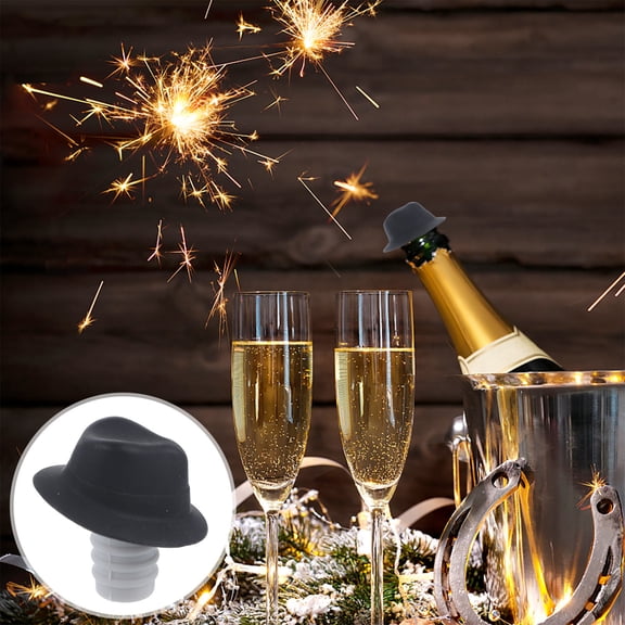 CATIEBYE 1Pack Reusable Silicone Bottle Cap Hat Shape For Wine Bottles Bar Use And Sealing