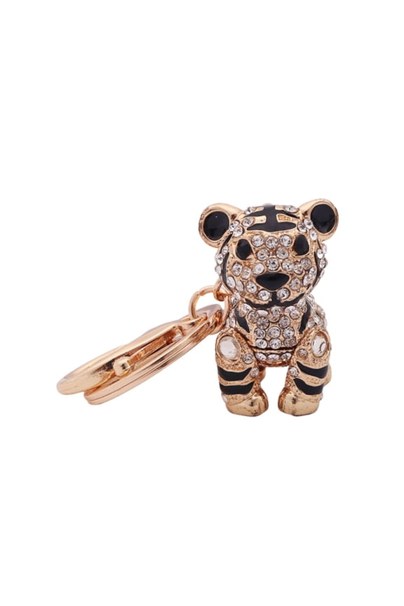 1Pc Durable Tiger Keychain Rhinestone Alloy Key Holder Perfect for Hanging Keys