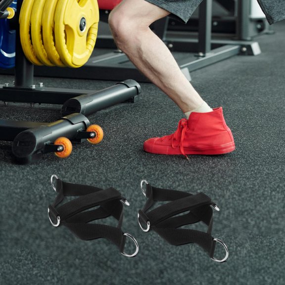 CATIEBYE 1Pair Black Ankle Bands for Cable Machine with Buckle Design Portable and Easy to Use