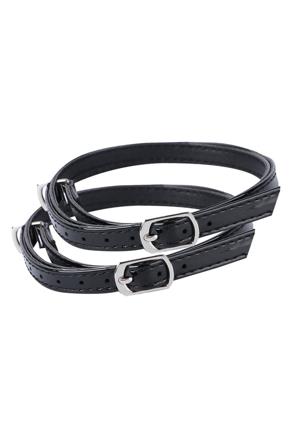 Cross Ankle Straps, Black, Premium PU, Anti-Drop, for High Heels, Lightweight 1Pair