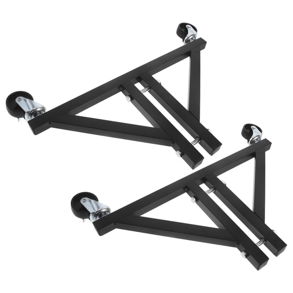 CATIEBYE 1Pair Rolling Pegboard Stand Black Metal Base with Casters for Garage Tool Storage