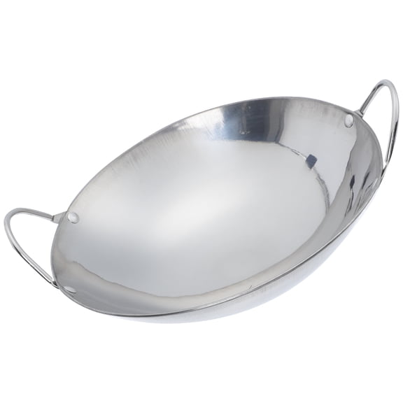 CATIEBYE 1Pc Cooking Pot Stainless Steel Nonstick Portable Heat Resistance Silver 23x9In