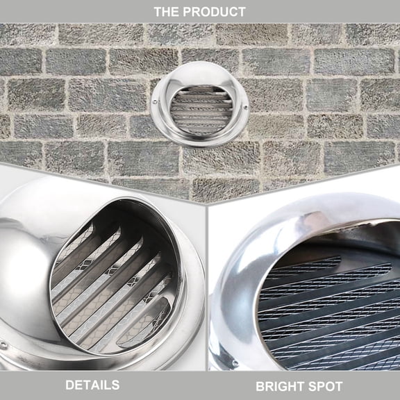CATIEBYE 1Pc Plated Silver Vent Cap Chimney Pipe Cover Outlet Windproof Rainproof for Home