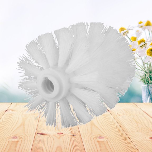 CATIEBYE 1Pc White Brush Refill for Toilet with Premium Plastic Bristles and Stable Connector