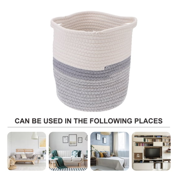 Magazine Stand HEMOTON Woven Magazine Storage Basket With Lid & Handles - Rattan Style Organizer For Books, Records, Towels Toy Storage Basket