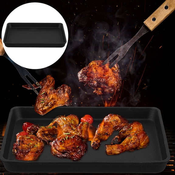 CATIEBYE Heavy Duty Cast Iron Pan for Outdoor Cooking and Barbecue Grill, Perfect for Family and Adult Yard Gatherings