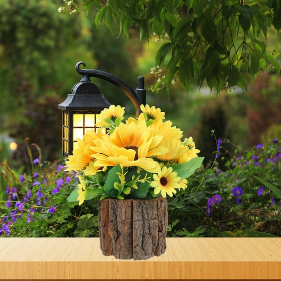 CATIEBYE Wooden Barrel Planter for Outdoor Plants Rustic Farmhouse Style Flowerpot for Home and Garden