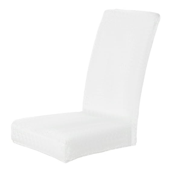 CATIEBYE Elastic Band Chair Seat Cover White PU Oilproof Protective Slipcover