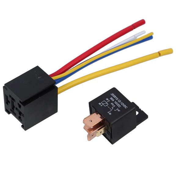 CATIEBYE 1Set 5 Wire Relay Socket Plug with Harness Heavy Duty Automotive Relay for Car and Marine Use