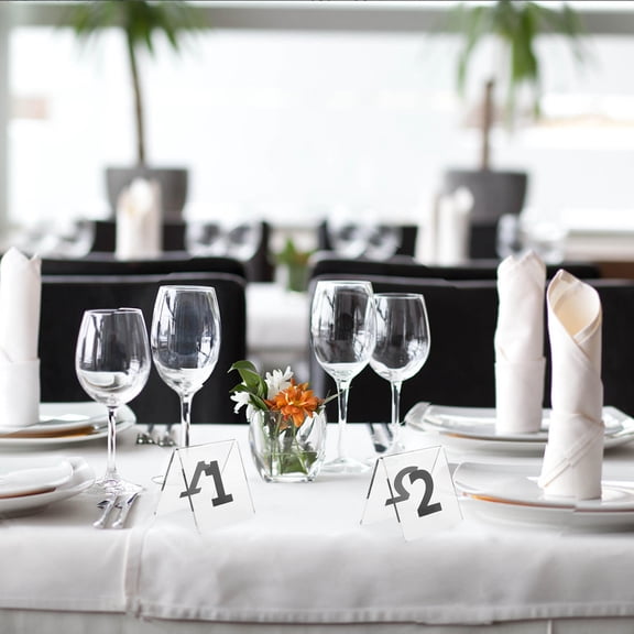 CATIEBYE 1Set Acrylic Table Number Tents with Clear Double Sided Design for Banquets and Weddings