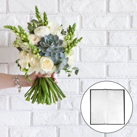 CATIEBYE 1Set Black Waterproof Flower Wrapping Paper Premium Opp Tear Resistant Clear Cellophane Bouquet Wrap