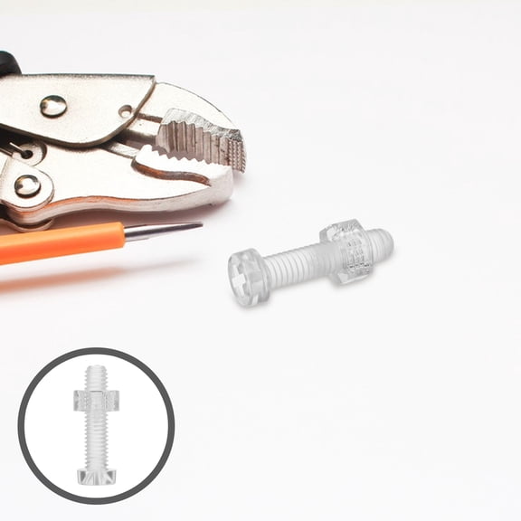 CATIEBYE 1Set Clear Round Head Plastic Bolts and Nuts Kit Weather Resistant for Decorative Use