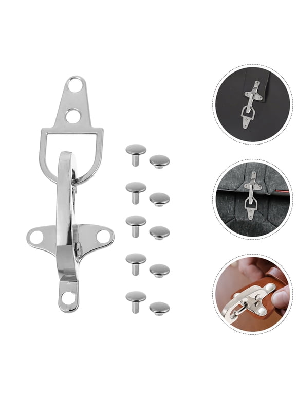 1Set Plated Silver Metal Coat Buckle Replacement Fastening Clip for Jackets Bags and Belts