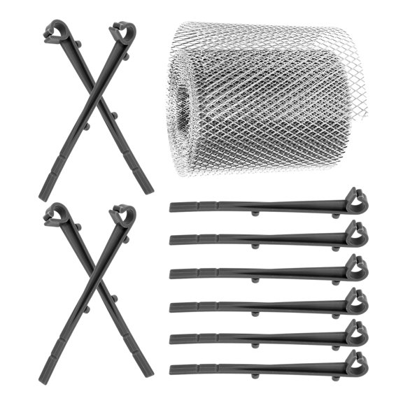 CATIEBYE 1Set Durable Plated Silver Gutter Mesh Roll for Easy Installation and Leaf Coverage