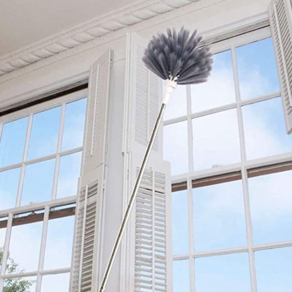 CATIEBYE 1Set Microfiber Fan Duster for Furniture and Ceiling Fan Cleaning with Extension Pole