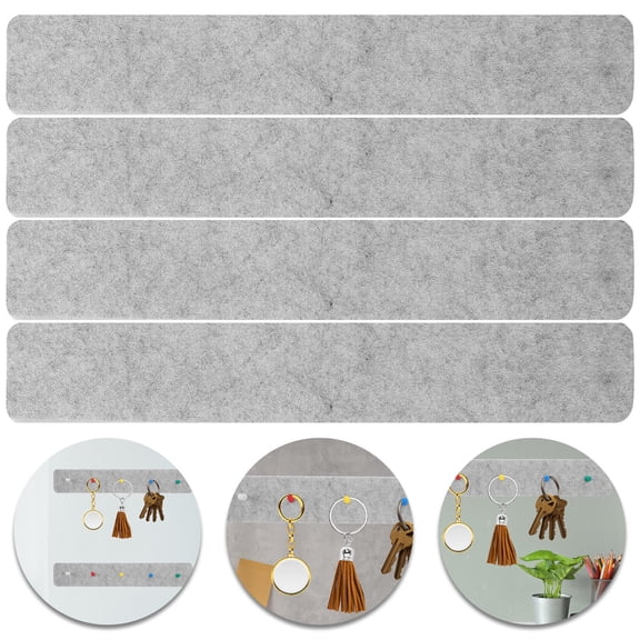 CATIEBYE 1Set Light Grey Felt Wall Cork Board Strip for Notes Photo Display Decoration